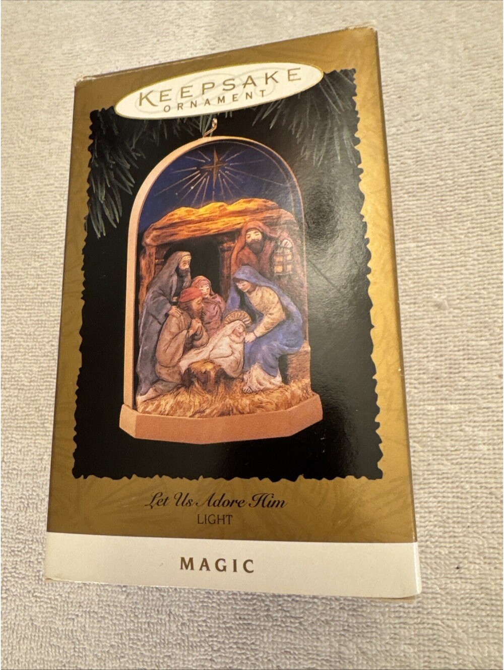 1996 Hallmark Keepsake - Let Us Adore Him Magic  Christmas Ornament VTG